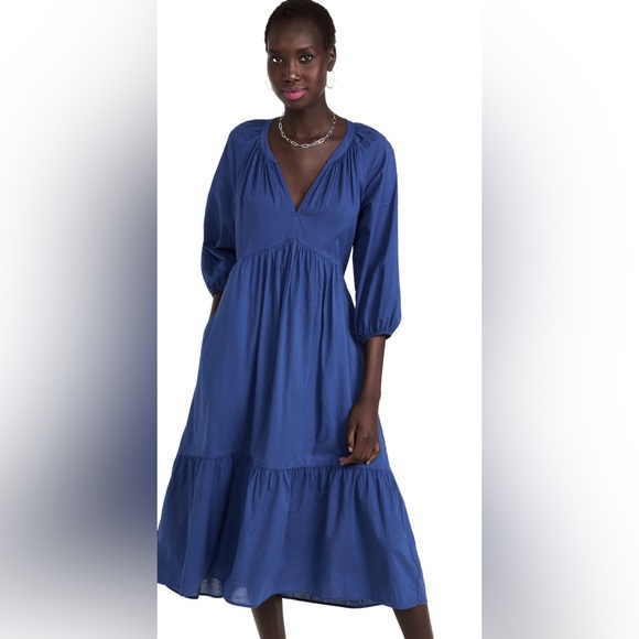 XiRENA Dresses & Skirts - Xirena Sz XS Vie Blue Capri Cotton Tiered Midi Dress